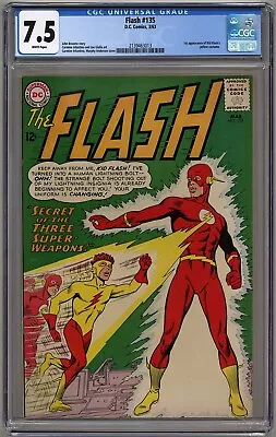 Buy Flash #135 Cgc 7.5 White Pages Dc Comics 1963 • 191.81£