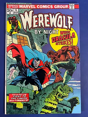 Buy Werewolf By Night #15 Comic Book 1974 Marvel Dracula Crossover VF • 38.71£