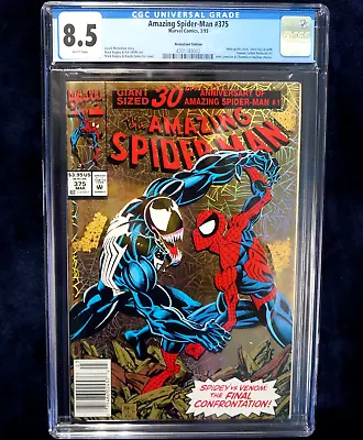 Buy Amazing Spider-Man #375 Error RARE Manufacturing Misprint CGC 8.5 WP Newsstand • 369.16£