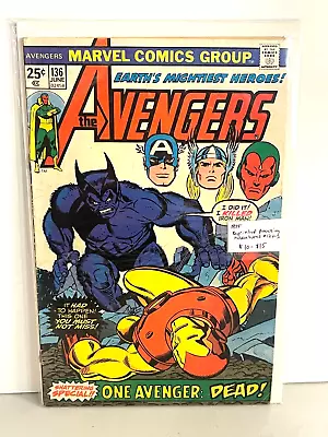 Buy Marvel Avengers #136 1975 Iron Man D.O.A! Early Blue Beast! Kane/Sinnott Cover • 12.64£