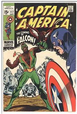 Buy CAPTAIN AMERICA  117  VG+/4.5  -  1st Appearance Of The Falcon! • 150.21£
