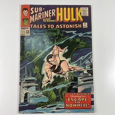 Buy Tales To Astonish #71 Escape...to Nowhere! Incredible Hulk The Sub-Mariner • 13.40£