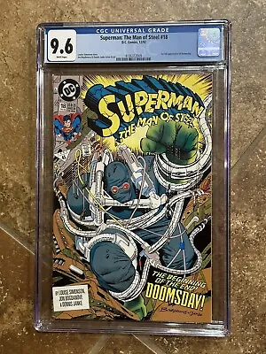 Buy CGC 9.6 Superman The Man Of Steel #18 Second Printing 1st Full App Doomsday • 39.51£