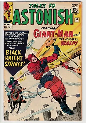 Buy Tales To Astonish #52 • 1964 Vintage Marvel 9d 1st App & Origin Of Black Knight • 8.50£