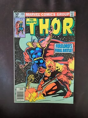 Buy The Mighty Thor #306 Newstand - FN+ OWP - Origin Of Airwalker, Firelord - 1981 • 27.75£