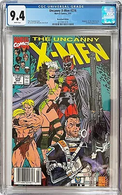 Buy Uncanny X-Men #274 CGC 9.4 White. Classic Jim Lee Cover!! Newsstand. • 60£