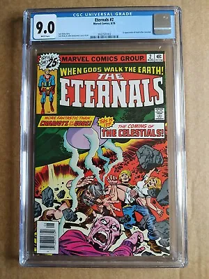 Buy Eternals 2 CGC 9.0 (VFNM) 1st Ajak & Celestials! Jack Kirby! White Pages! Lovely • 98.55£