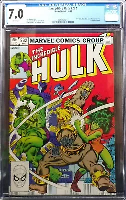 Buy Incredible Hulk #282, CGC FN/VF 7.0, 1st Hulk-She-Hulk Team-Up • 35.48£