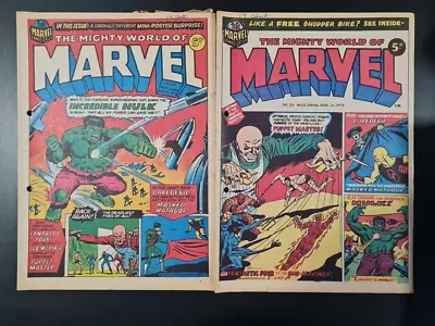 Buy The Mighty World Of Marvel Starring Hulk / Avengers #28 & #29 Marvel Uk 1973 • 0.99£