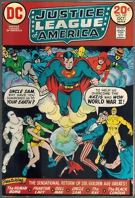 Buy Justice League Of America 107   1st Freedom Fighters!  VF- JLA/JSA Team-Up  1973 • 56£