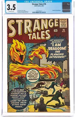 Buy Strange Tales #76 CGC 3.5 -- 1960 -- Human Torch Prototype Kirby Pre-Hero • 130.10£