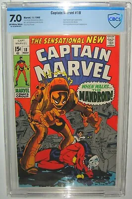 Buy Captain Marvel #18 CBCS CGC 7.0 Marvel 1969 - Carol Danvers Gains Super Powers! • 199.79£