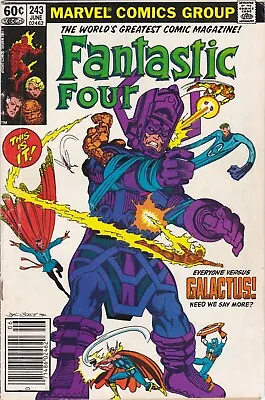 Buy Fantastic Four # 243 (Jun. 1982, Marvel) Newsstand; Galactus Cover; VG (4.0) • 3.94£