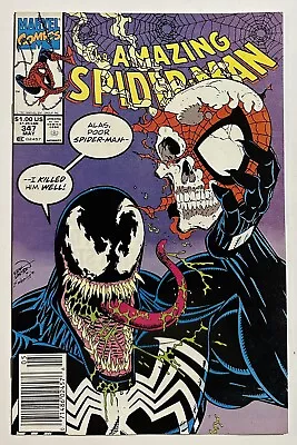 Buy Amazing Spider-Man #347 Marvel Comics Venom Iconic Larsen Cover Newsstand NM/NM- • 20.27£