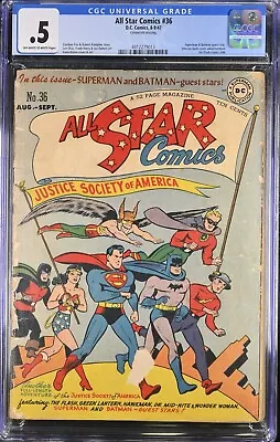 Buy 1947 All-Star Comics 36 CGC .5 Classic Batman And Superman Cover. • 719.56£