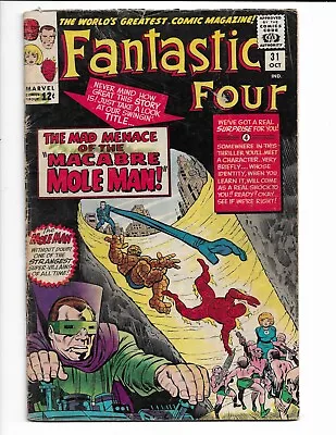 Buy Fantastic Four 31 - Vg- 3.5 - Iron Man - Captain America - Mole Man (1964) • 43.41£