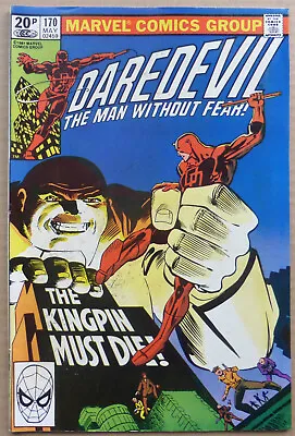 Buy DAREDEVIL #170, KEY ISSUE WITH 1st APPEARANCE OF  KINGPIN  IN A DAREDEVIL COMIC! • 38£