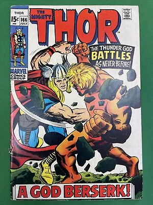 Buy Marvel 1969 THOR #166 ~ Battles Warlock /2nd Full Appearance • 43.97£