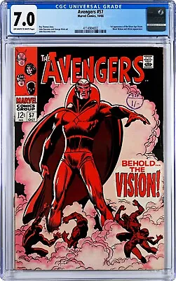 Buy (1968) Avengers #57 CGC 7.0 1st Appearance Silver Age Vision UK Price Stamp • 520£