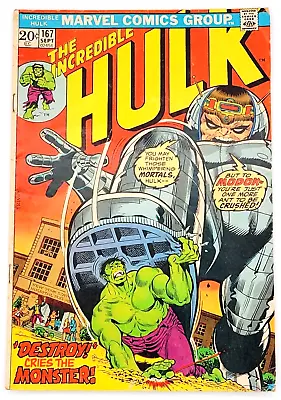 Buy Incredible Hulk #167 (1973) / Vg / Modok Marvel Bronze Age • 11.75£