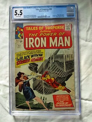 Buy 1964 ~ Marvel Comics ~ Tales Of Suspense #53 ~ Iron Man / Black Widow ~ CGC 5.5 • 126.14£