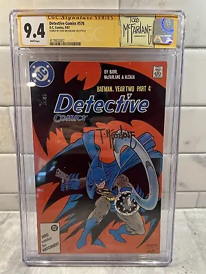 Buy Detective Comics #578🔥CGC 9.4🔥SS WP🔥Signed Todd McFarlane🔥Batman Year Two🔥 • 216.80£