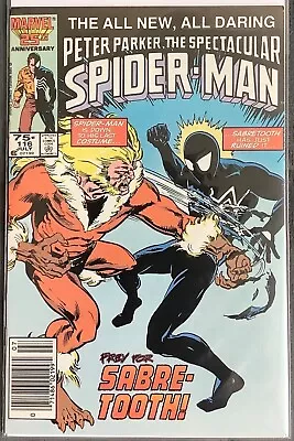 Buy Spectacular Spider-Man #116 Newsstand (1986, Marvel) Sabretooth Appearance. NM • 31.62£