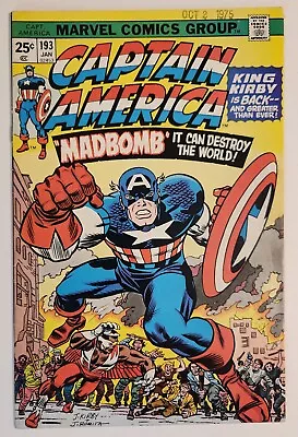Buy Captain America #193 (1976, Marvel) VG  Madbomb  Jack Kirby MVS Intact • 7.99£