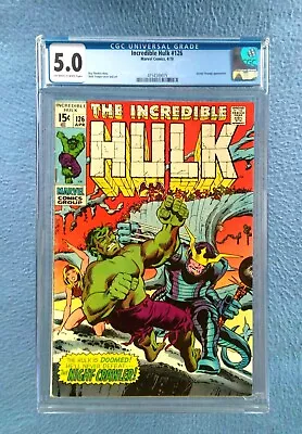 Buy Incredible Hulk #126 Cgc 5.0 Vg/fine Ow/white Pages Marvel Comics Dr. Strange • 39.68£