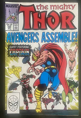 Buy The Mighty Thor #390 Captain America Lifts Mjolnir/Hammer! (Marvel 1988) VF/VF+ • 19.82£