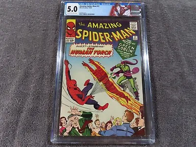 Buy 1964 MARVEL Comics AMAZING SPIDER-MAN #17 Key 2nd Ap. Of GREEN GOBLIN - CGC 5.0 • 316.63£
