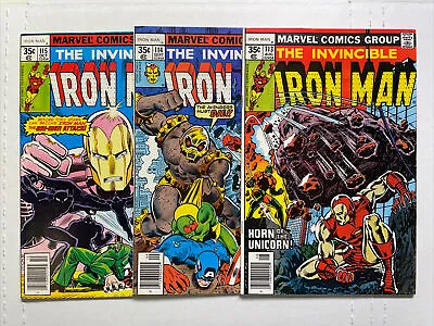 Buy Iron Man Lot #113, 114, 115 F/VF 1978 Marvel Comics Unicorn • 24.12£