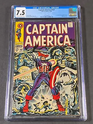 Buy Captain America #107 1968 CGC 7.5 4122349003 Jack Kirby 1st App Doctor Faustus • 80.31£