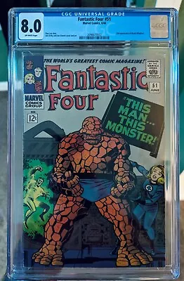Buy Fantastic Four #51 CGC 8.0 1st Appearance Negative Zone! Jack Kirby! Marvel 1966 • 330.87£