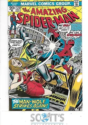 Buy Amazing Spider-man  #125  Vf   2nd Man Wolf • 100£