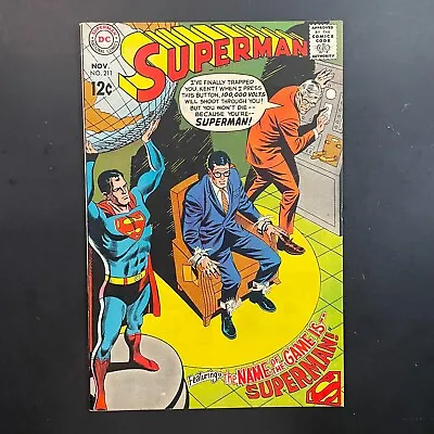 Buy Superman 211 Silver Age DC 1968 Curt Swan Cover Ross Andru Comic Book Rembrandt • 12.01£