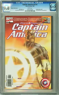 Buy Captain America V3 #1 1998 Sunburst Variant Cgc 9.8 Kang App Marvel Comics Movie • 74.95£
