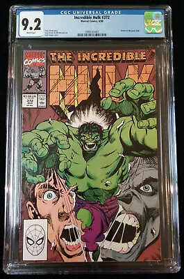 Buy Incredible Hulk #372, CGC 9.2, Return Of Green Hulk, Direct Edition, August 1990 • 35.57£