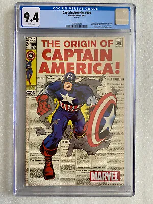 Buy Captain America #109 CGC 9.4  Reprint  2002 • 124.49£
