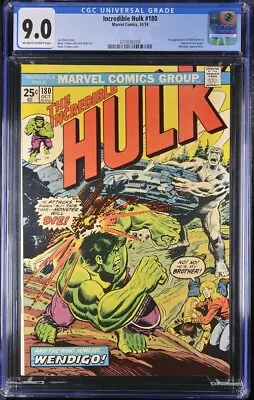 Buy Incredible Hulk #180 Marvel Comics, 10/74 CGC 9.0 • 1,841.40£