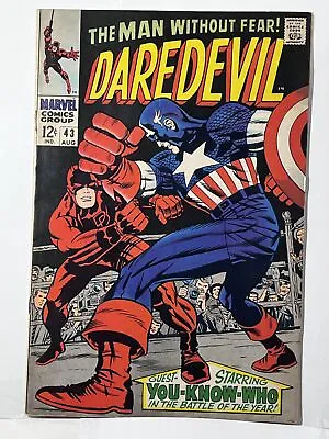 Buy Daredevil #43 (1968) 1st Battle Daredevil Vs Captain America In 5.0 Very Good... • 50.36£