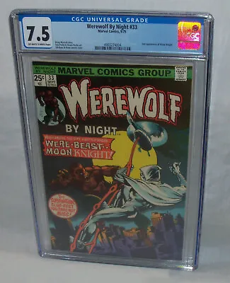 Buy Werewolf By Night #33 CGC 7.5 2nd App MOON KNIGHT MCU HOT! Beauty! Comic Book 32 • 398.96£