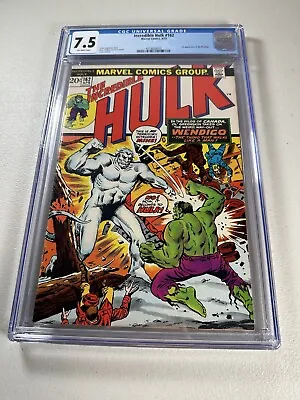 Buy Incredible Hulk 162 CGC 7.5 1st Appearance Of Wendigo Marvel Comic 1973 • 119.43£
