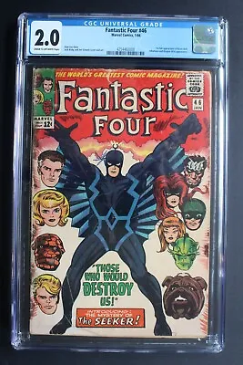 Buy Fantastic Four 46 1st Full BLACK BOLT 2nd INHUMANS Reboot 1966 LEE KIRBY CGC 2.0 • 86.14£