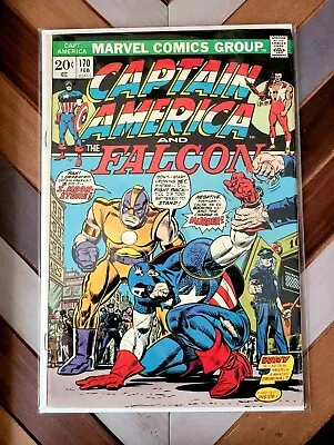 Buy Captain America #170 FN- (Marvel 1973) FALCON, 1st Full MOONSTONE + TUMBLER • 11.38£