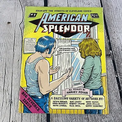Buy American Splendor #7 1982 Harvey Pekar, Robert Crumb, Big Divorce Issue Comix • 17.39£