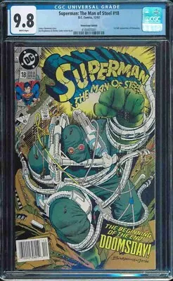 Buy Superman Man Of Steel #18 Newsstand CGC 9.8 White 1st Full Doomsday Death 1992 • 130.61£