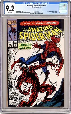 Buy Amazing Spider-Man #361 1st Printing CGC 9.2 1992 1482268023 1st Carnage • 139.92£