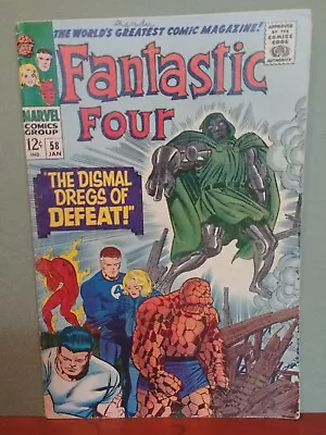Buy Fantastic Four #58  Doctor Doom! Jack Kirby Cover! Marvel 1967 1.0 • 15.04£