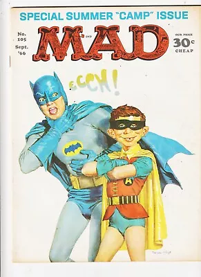 Buy MAD MAGAZINE #105 1966  Norman Mingo CLASSIC BATMAN COVER • 24.13£